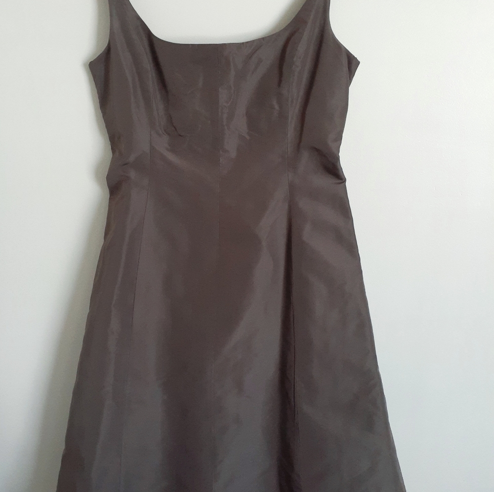 J. Crew A Line Formal Mid Calf Length Brown Shimmer Tulle Dress, Size 10